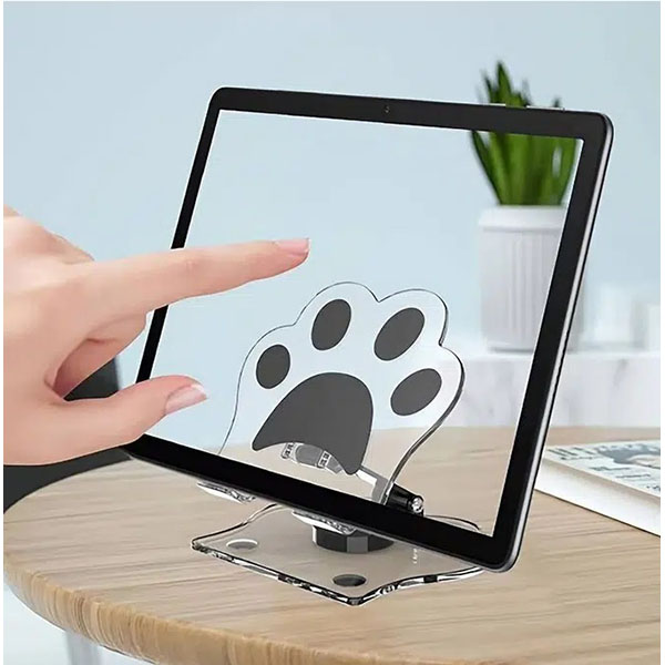 Επιτραπέζια Aναδιπλούμενη Βάση Στήριξης για Κινητό ή Tablet Περιστρεφόμενη με Σχέδιο Πατούσα Επιτραπέζια Aναδιπλούμενη Βάση Στήριξης για Κινητό ή Tablet Περιστρεφόμενη με Σχέδιο Πατούσα