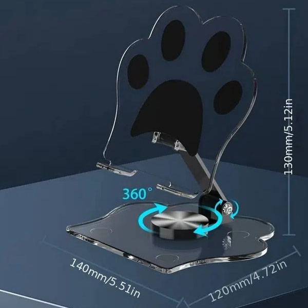 Επιτραπέζια Aναδιπλούμενη Βάση Στήριξης για Κινητό ή Tablet Περιστρεφόμενη με Σχέδιο Πατούσα Επιτραπέζια Aναδιπλούμενη Βάση Στήριξης για Κινητό ή Tablet Περιστρεφόμενη με Σχέδιο Πατούσα