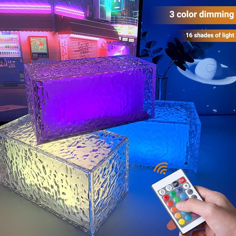 Επιτραπέζια Διακοσμητική Λάμπα LED με Εφέ Πάγου - RGB Φωτισμός, USB & Τηλεχειριστήριο Επιτραπέζια Διακοσμητική Λάμπα LED με Εφέ Πάγου - RGB Φωτισμός, USB & Τηλεχειριστήριο