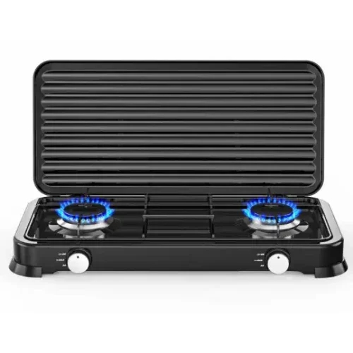 Επιτραπέζια Διπλή Εστία Υγραερίου Hoomei με 2 Εστίες 2.2KW και Καπάκι Προστασίας Επιτραπέζια Διπλή Εστία Υγραερίου Hoomei με 2 Εστίες 2.2KW και Καπάκι Προστασίας