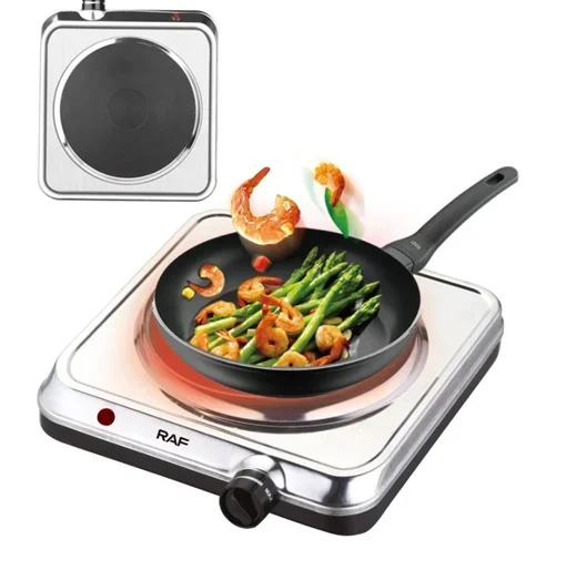 Επιτραπέζια εστία εμαγιέ μονή 1500W RAF ασημί Επιτραπέζια εστία εμαγιέ μονή 1500W RAF ασημί