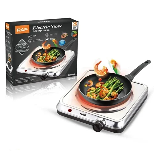 Επιτραπέζια εστία εμαγιέ μονή 1500W RAF ασημί Επιτραπέζια εστία εμαγιέ μονή 1500W RAF ασημί