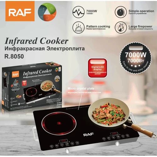 Επιτραπέζια Ηλεκτρική Φορητή Διπλή Κεραμική Εστία 7000W RAF - Μαύρο Επιτραπέζια Ηλεκτρική Φορητή Διπλή Κεραμική Εστία 7000W RAF - Μαύρο