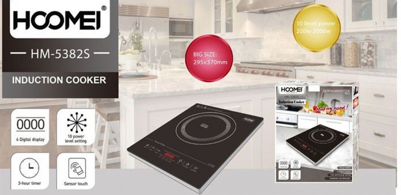 Επιτραπέζια Ηλεκτρική Μονή Επαγωγική Εστία 2000W - Με Πάνελ Αφής & Χρονόμετρο - Hoomei Επιτραπέζια Ηλεκτρική Μονή Επαγωγική Εστία 2000W - Με Πάνελ Αφής & Χρονόμετρο - Hoomei