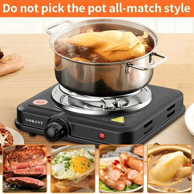 Επιτραπέζια Μονή Εστία Μαγειρέματος 1000W - SOKANY Επιτραπέζια Μονή Εστία Μαγειρέματος 1000W - SOKANY