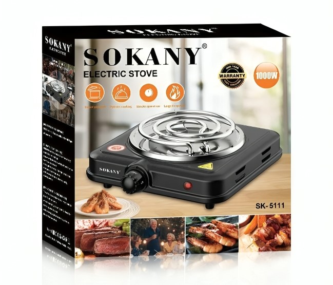 Επιτραπέζια Μονή Εστία Μαγειρέματος 1000W - SOKANY Επιτραπέζια Μονή Εστία Μαγειρέματος 1000W - SOKANY
