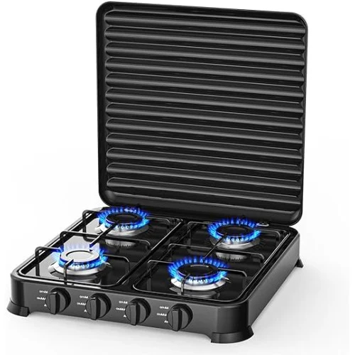 Επιτραπέζια Τετραπλή Εστία Υγραερίου Hoomei με 4 Εστίες 2.2KW και Καπάκι Προστασίας Επιτραπέζια Τετραπλή Εστία Υγραερίου Hoomei με 4 Εστίες 2.2KW και Καπάκι Προστασίας