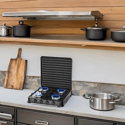 Επιτραπέζια Τετραπλή Εστία Υγραερίου Hoomei με 4 Εστίες 2.2KW και Καπάκι Προστασίας Επιτραπέζια Τετραπλή Εστία Υγραερίου Hoomei με 4 Εστίες 2.2KW και Καπάκι Προστασίας