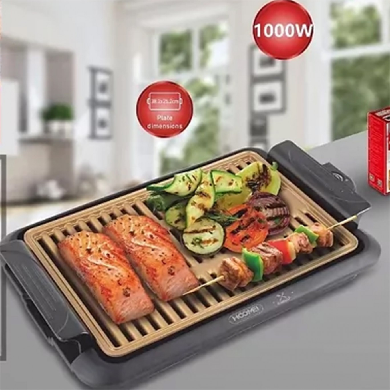 Επιτραπέζιο Αντικολλητικό Ηλεκτρικό Γκριλ- Ψησταριά με Ρυθμιζόμενο Θερμοστάτη 1000W Hoomei Επιτραπέζιο Αντικολλητικό Ηλεκτρικό Γκριλ- Ψησταριά με Ρυθμιζόμενο Θερμοστάτη 1000W Hoomei