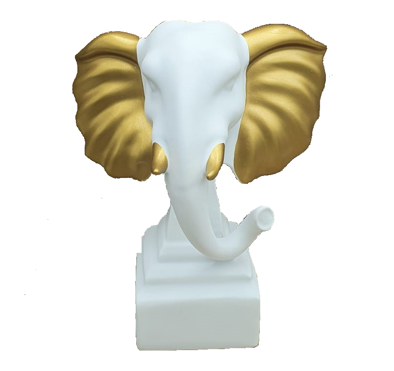 Επιτραπέζιο Διακοσμητικό “Elephant” Ρητίνης Λευκό/Χρυσό 20x6x21cm Επιτραπέζιο Διακοσμητικό “Elephant” Ρητίνης Λευκό/Χρυσό 20x6x21cm