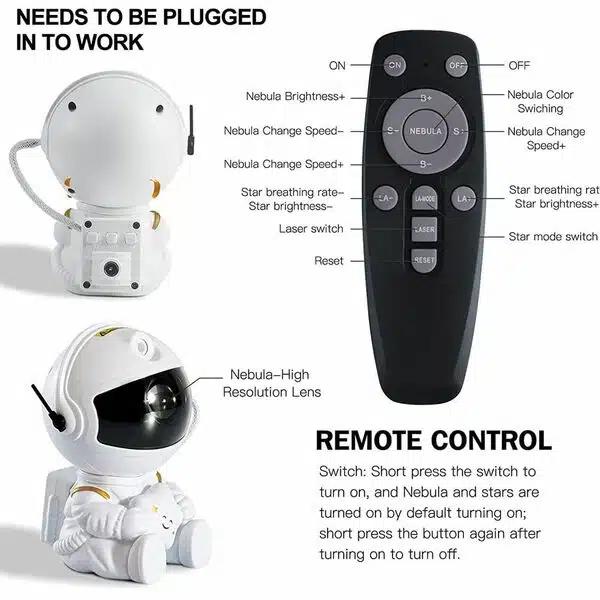 Επιτραπέζιο Διακοσμητικό Φωτιστικό – Γαλαξιακός Προτζέκτορας σε Σχέδιο Αστροναύτη με Φωτισμό Γαλαξία RGB και Τηλεκοντρόλ Λευκός Επιτραπέζιο Διακοσμητικό Φωτιστικό – Γαλαξιακός Προτζέκτορας σε Σχέδιο Αστροναύτη με Φωτισμό Γαλαξία RGB και Τηλεκοντρόλ Λευκός
