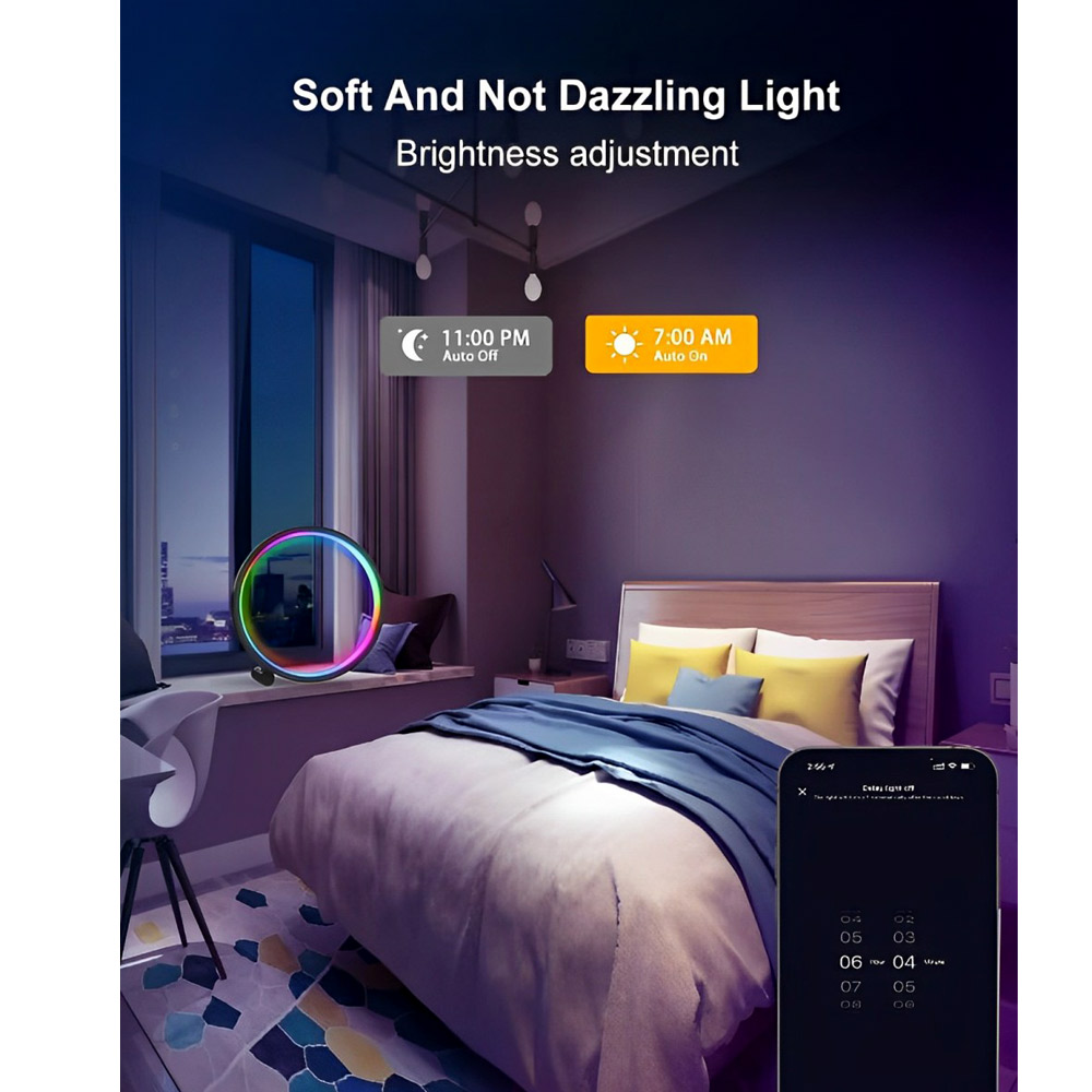 Επιτραπέζιο Διακοσμητικό Φωτιστικό LED Wifi - RGBW σε Σχήμα Δαχτυλίδι με Τηλεχειριστήριο, Ρυθμιζόμενα Χρώματα και Λειτουργία Μουσικής Tuya Μαύρο Επιτραπέζιο Διακοσμητικό Φωτιστικό LED Wifi - RGBW σε Σχήμα Δαχτυλίδι με Τηλεχειριστήριο, Ρυθμιζόμενα Χρώματα και Λειτουργία Μουσικής Tuya Μαύρο
