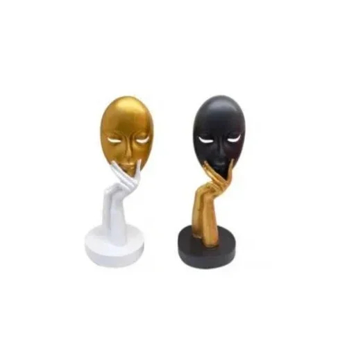 Επιτραπέζιο Διακοσμητικό “Μάσκα” Ρητίνης σε Λευκό και Χρυσό Χρώμα 23x7x15cm Επιτραπέζιο Διακοσμητικό “Μάσκα” Ρητίνης σε Λευκό και Χρυσό Χρώμα 23x7x15cm