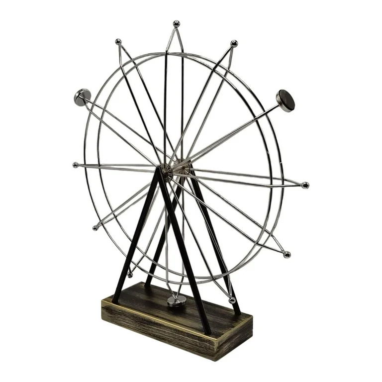 Επιτραπέζιο Διακοσμητικό Περιστρεφόμενη Ρόδα 41 x 37cm Ασημί Από Σφυρήλατο Σίδερο Επιτραπέζιο Διακοσμητικό Περιστρεφόμενη Ρόδα 41 x 37cm Ασημί Από Σφυρήλατο Σίδερο