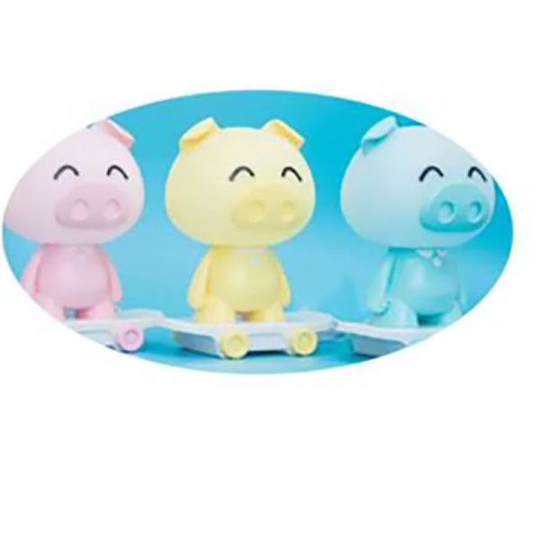 Επιτραπέζιο Παιδικό Πορτατίφ Γουρουνάκι με Πατίνι 28cm Γαλάζιο Επιτραπέζιο Παιδικό Πορτατίφ Γουρουνάκι με Πατίνι 28cm Γαλάζιο