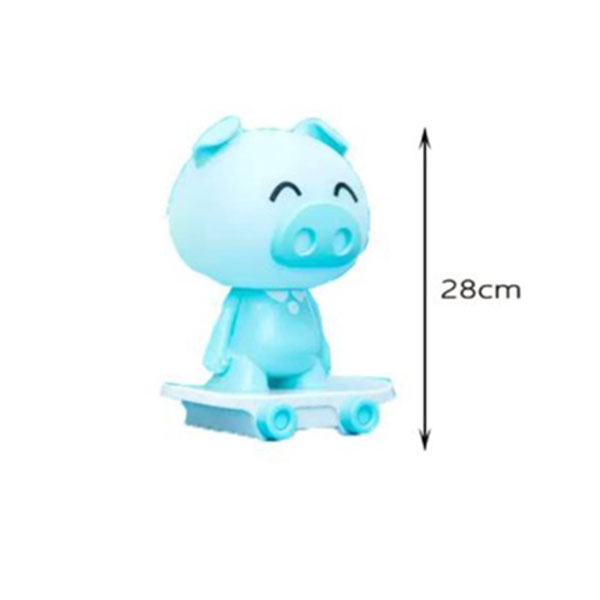 Επιτραπέζιο Παιδικό Πορτατίφ Γουρουνάκι με Πατίνι 28cm Γαλάζιο Επιτραπέζιο Παιδικό Πορτατίφ Γουρουνάκι με Πατίνι 28cm Γαλάζιο