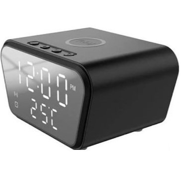 Επιτραπέζιο Ψηφιακό Ρολόι με Ξυπνητήρι & Ασύρματη Φόρτιση Μαύρο Επιτραπέζιο Ψηφιακό Ρολόι με Ξυπνητήρι & Ασύρματη Φόρτιση Μαύρο