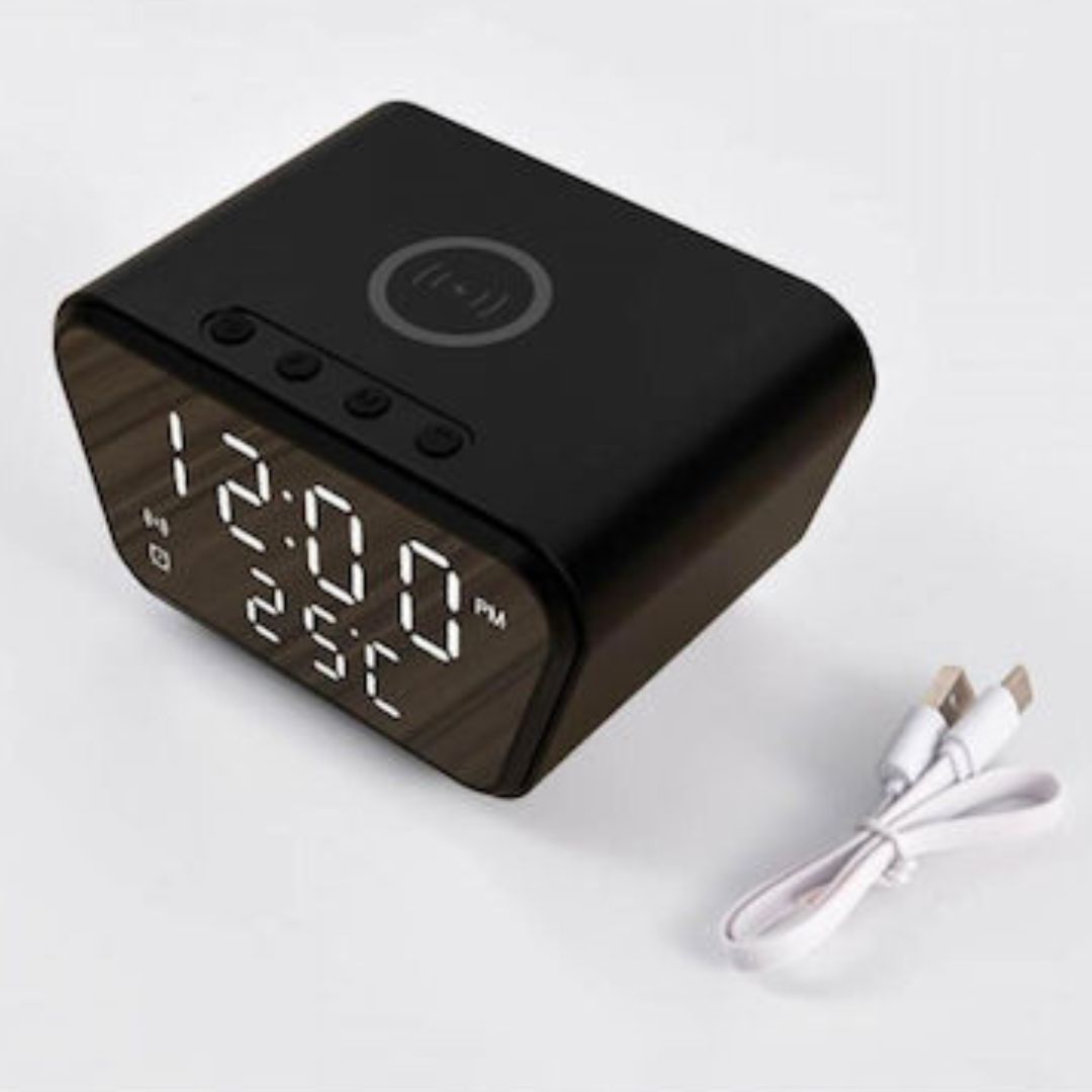 Επιτραπέζιο Ψηφιακό Ρολόι με Ξυπνητήρι & Ασύρματη Φόρτιση Μαύρο Επιτραπέζιο Ψηφιακό Ρολόι με Ξυπνητήρι & Ασύρματη Φόρτιση Μαύρο