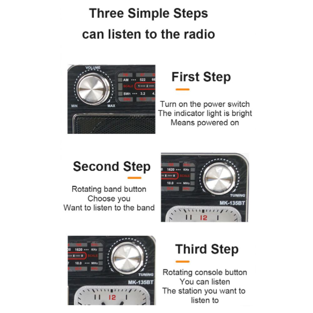 Επιτραπέζιο Ραδιόφωνο Επαναφορτιζόμενο με Ρολόι και Υποδοχή για SD card Επιτραπέζιο Ραδιόφωνο Επαναφορτιζόμενο με Ρολόι και Υποδοχή για SD card