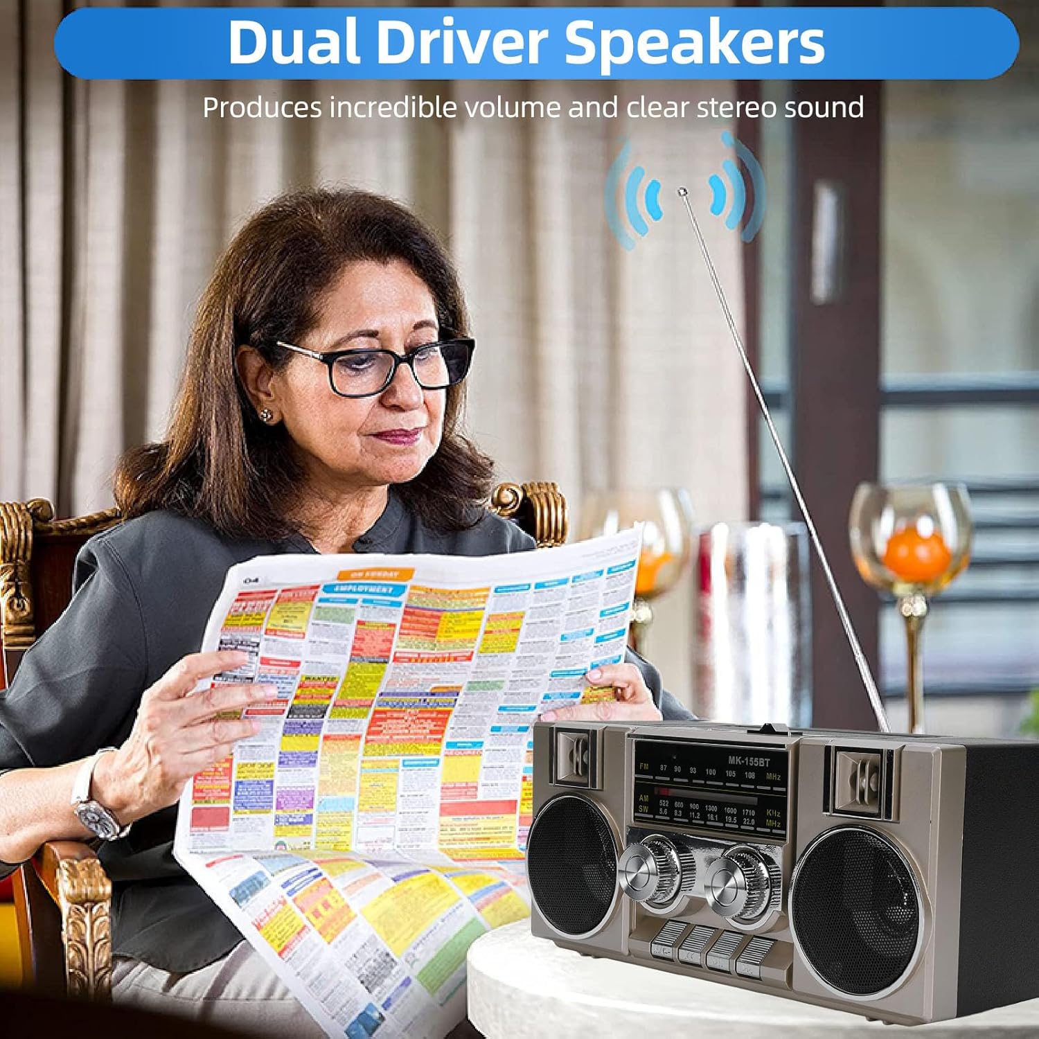 Επιτραπέζιο Ραδιόφωνο Retro 4 σε 1 - FM AM, Bluetooth, USB, Κάρτα μνήμης - CMiK Επιτραπέζιο Ραδιόφωνο Retro 4 σε 1 - FM AM, Bluetooth, USB, Κάρτα μνήμης - CMiK