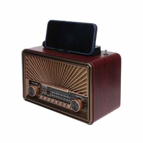 Επιτραπέζιο Ραδιόφωνο Retro Επαναφορτιζόμενο με Bluetooth Multimedia Ηχείο με BT/USB/SD/AUX/FM Επιτραπέζιο Ραδιόφωνο Retro Επαναφορτιζόμενο με Bluetooth Multimedia Ηχείο με BT/USB/SD/AUX/FM