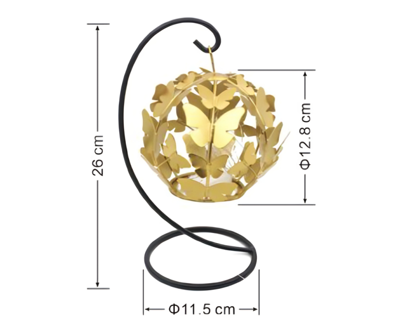 Επιτραπέζιο Χρυσό Κρεμαστό Διακοσμητικό Κηροπήγιο Ρεσό με Πεταλούδες Επιτραπέζιο Χρυσό Κρεμαστό Διακοσμητικό Κηροπήγιο Ρεσό με Πεταλούδες