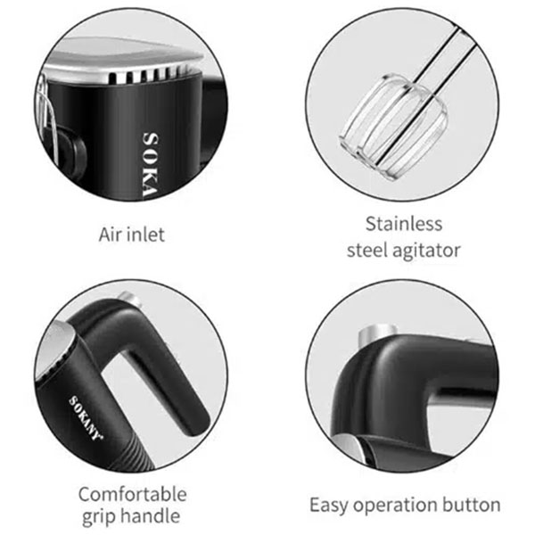 Επιτραπέζιος Ηλεκτρικός Αναδευτήρας Χειρός SOKANY 800W Inox- Μαύρο Επιτραπέζιος Ηλεκτρικός Αναδευτήρας Χειρός SOKANY 800W Inox- Μαύρο