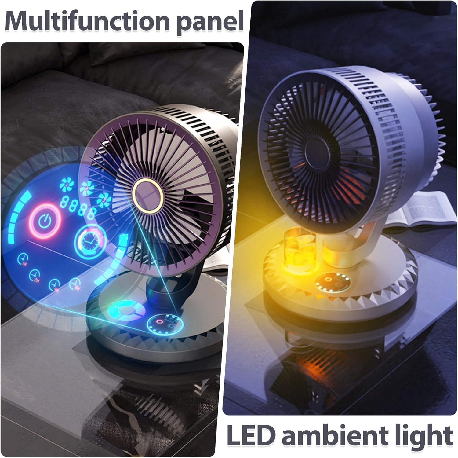 Επιτραπέζιος USB Ανεμιστήρας με Ρύθμιση Ισχύος, Χρονοδιακόπτη & LED Φωτισμό - Arrango Επιτραπέζιος USB Ανεμιστήρας με Ρύθμιση Ισχύος, Χρονοδιακόπτη & LED Φωτισμό - Arrango