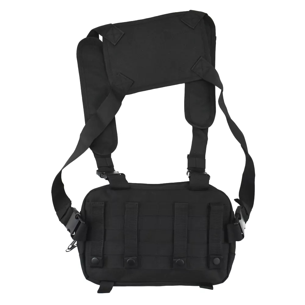 Επιχειρησιακό Τσαντάκι Στήθους 3L με Εσωτερικές Θήκες, Ραμμένους Ιμάντες και Λωρίδες Velcro 30εκ. Μαύρο Επιχειρησιακό Τσαντάκι Στήθους 3L με Εσωτερικές Θήκες, Ραμμένους Ιμάντες και Λωρίδες Velcro 30εκ. Μαύρο