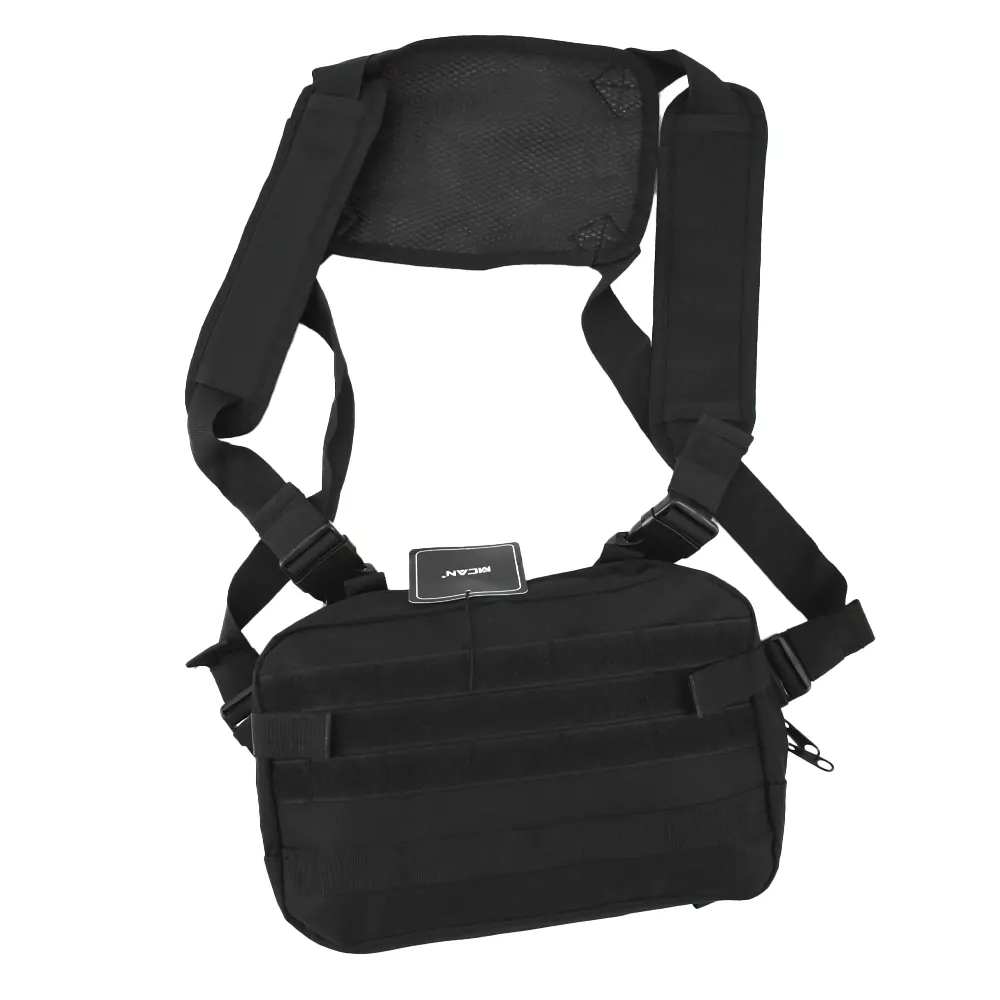 Επιχειρησιακό Τσαντάκι Στήθους 3L με Εσωτερικές Θήκες, Ραμμένους Ιμάντες και Λωρίδες Velcro 30εκ. Μαύρο Επιχειρησιακό Τσαντάκι Στήθους 3L με Εσωτερικές Θήκες, Ραμμένους Ιμάντες και Λωρίδες Velcro 30εκ. Μαύρο
