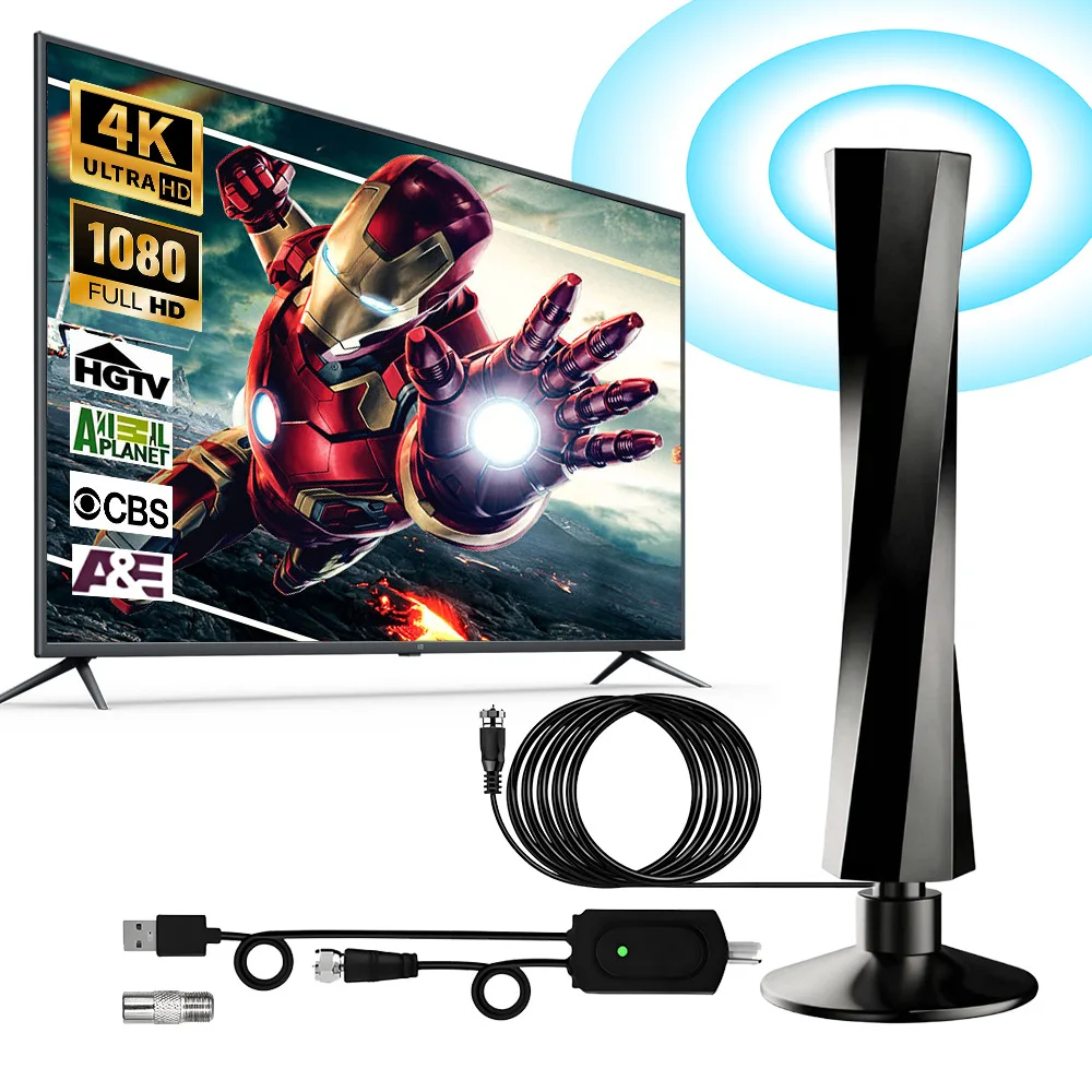 Εσωτερική Κεραία Τηλεόρασης Ψηφιακή Με Ενισχυτή Σήματος 4K 1080P Εσωτερική Κεραία Τηλεόρασης Ψηφιακή Με Ενισχυτή Σήματος 4K 1080P