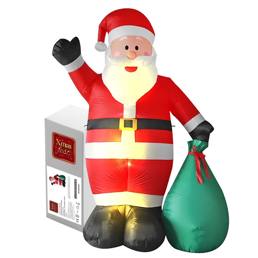 Extra Bright με 3 LED Φωτιζόμενος Διακοσμητικός Φουσκωτός Άγιος Βασίλης Γίγας 240cm με Ενσωματωμένο Blower και Αδιάβροχη Προστασία IP44 Extra Bright με 3 LED Φωτιζόμενος Διακοσμητικός Φουσκωτός Άγιος Βασίλης Γίγας 240cm με Ενσωματωμένο Blower και Αδιάβροχη Προστασία IP44