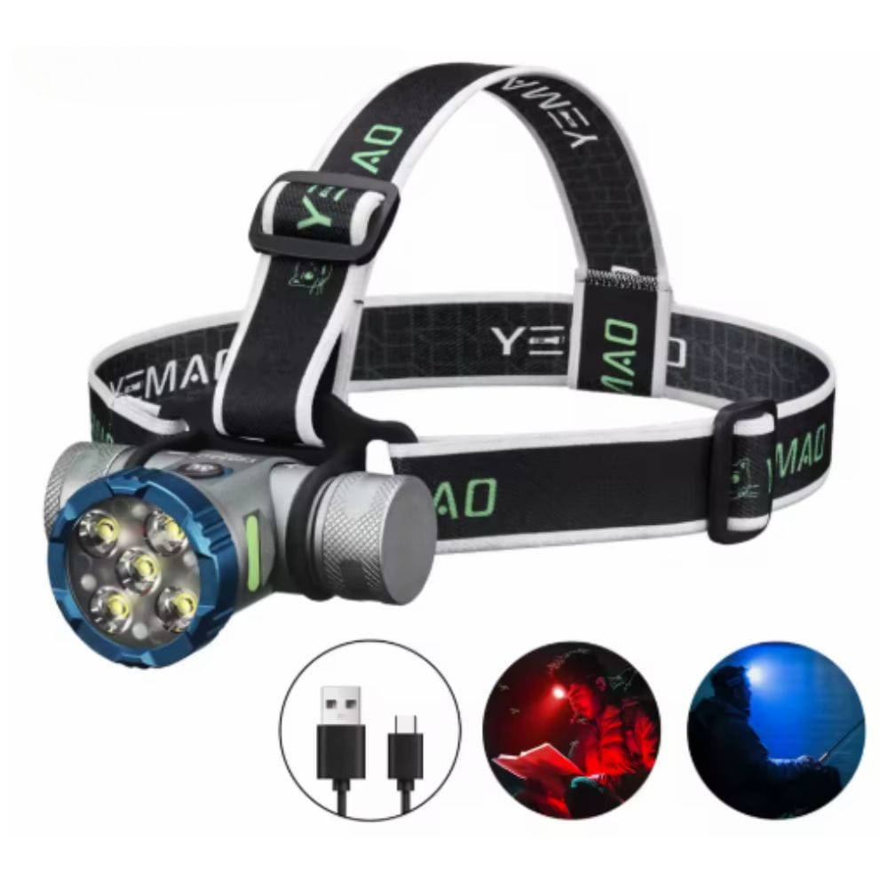 Φακός Κεφαλής Επαναφορτιζόμενος με IPX4 Στεγανότητα και 8 Λειτουργίες Φωτισμού Super Bright Φακός Κεφαλής Επαναφορτιζόμενος με IPX4 Στεγανότητα και 8 Λειτουργίες Φωτισμού Super Bright