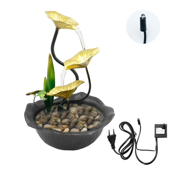 Feng Shui Minimal Διακοσμητικό Συντριβάνι LED Εσωτερικού και Εξωτερικού Χώρου με Χρυσά Φύλλα και Θερμό Λευκό Φωτισμό 220V 33x23x22εκ. Feng Shui Minimal Διακοσμητικό Συντριβάνι LED Εσωτερικού και Εξωτερικού Χώρου με Χρυσά Φύλλα και Θερμό Λευκό Φωτισμό 220V 33x23x22εκ.