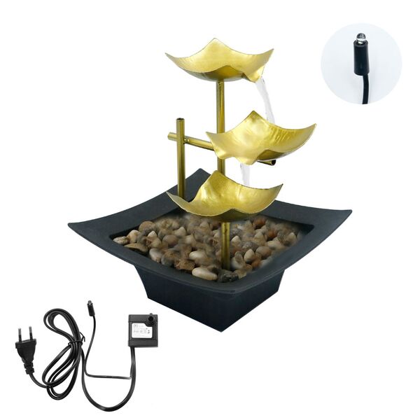 Μοντέρνο Διακοσμητικό Συντριβάνι Εσωτερικού και Εξωτερικού Χώρου 220V με Φωτισμό LED 26x20x20εκ. Χρυσό Μοντέρνο Διακοσμητικό Συντριβάνι Εσωτερικού και Εξωτερικού Χώρου 220V με Φωτισμό LED 26x20x20εκ. Χρυσό