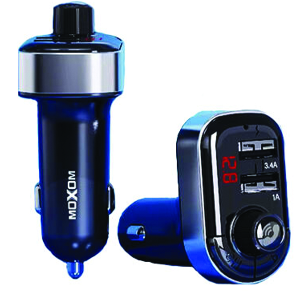 FM Transmitter Αυτοκινήτου με 2 Θύρες USB και Τροφοδοσία Ρεύματος Αναπτήρα Moxom FM Transmitter Αυτοκινήτου με 2 Θύρες USB και Τροφοδοσία Ρεύματος Αναπτήρα Moxom