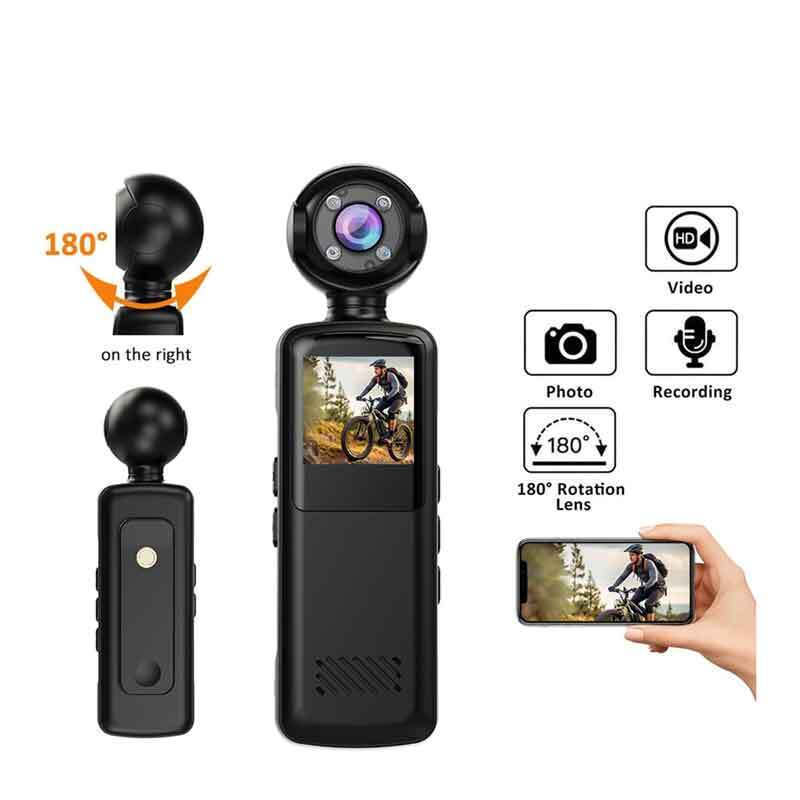 Φορητή Action Camera με Οθόνη, WiFi και Περιστρεφόμενο Φακό 180° Φορητή Action Camera με Οθόνη, WiFi και Περιστρεφόμενο Φακό 180°