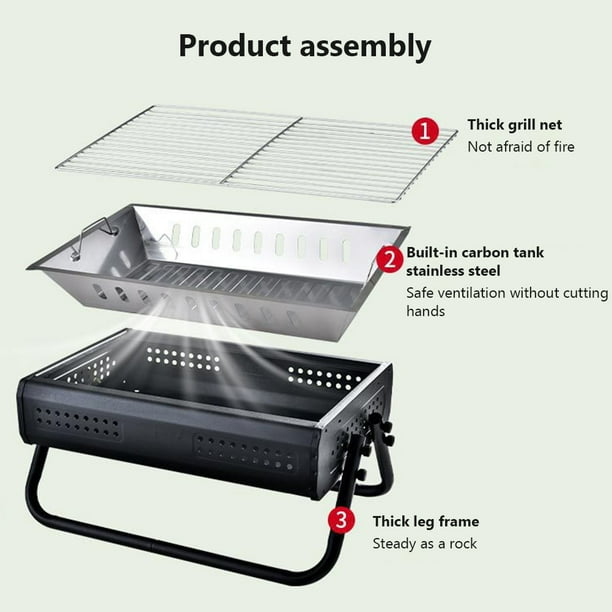 Φορητή Αναδιπλούμενη Ψησταριά Κάρβουνου για BBQ - 475x305x220 mm - KmtStyle Φορητή Αναδιπλούμενη Ψησταριά Κάρβουνου για BBQ - 475x305x220 mm - KmtStyle