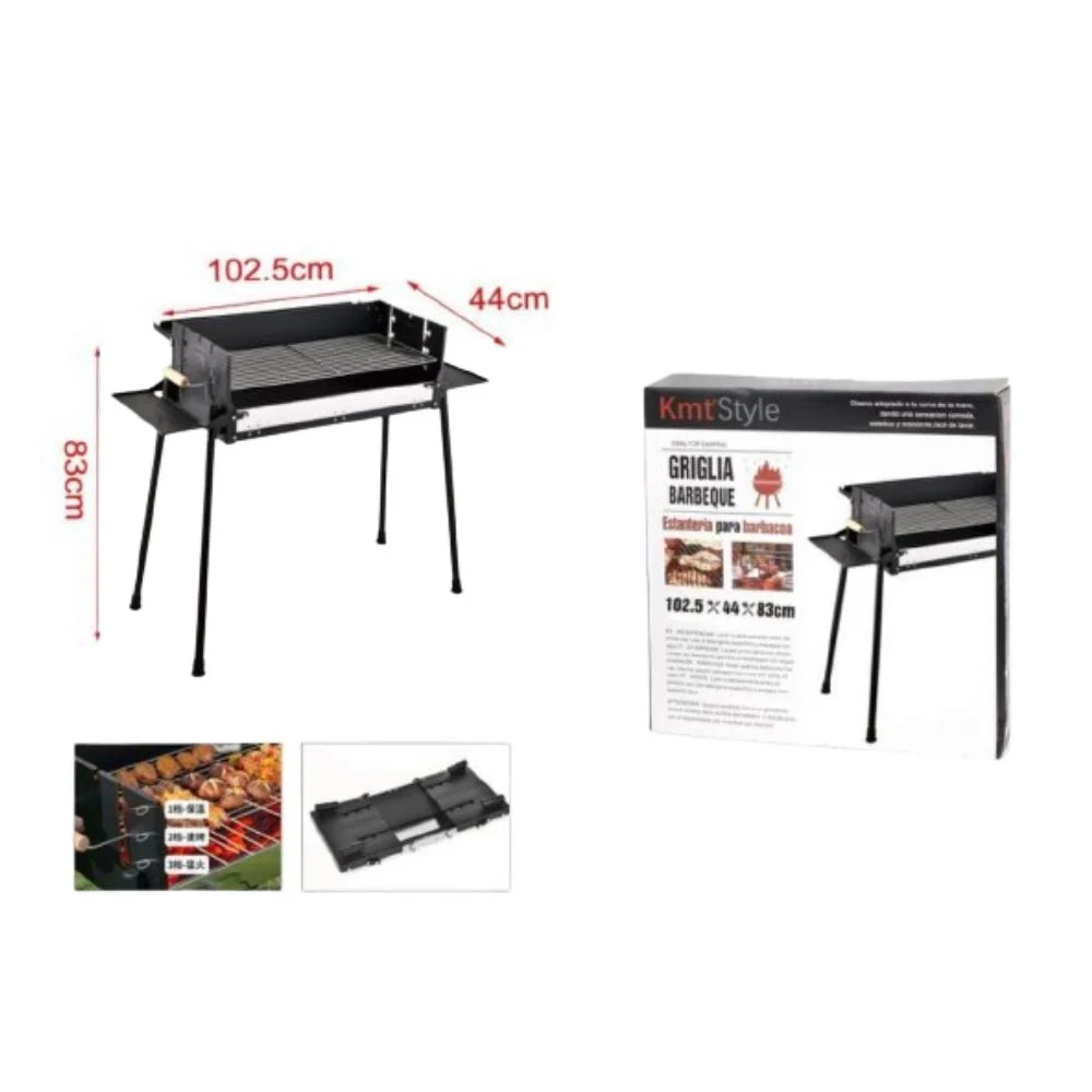 KMT Style Φορητή Αναδιπλούμενη Ψησταριά Κάρβουνου για BBQ 102×44εκ. Μαύρη KMT Style Φορητή Αναδιπλούμενη Ψησταριά Κάρβουνου για BBQ 102×44εκ. Μαύρη