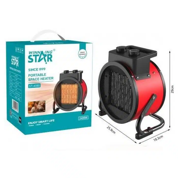 Φορητή Ηλεκτρική Θερμάστρα Δαπέδου 2400 W - 25.9 × 18.3 x 29cm - Winning Star Φορητή Ηλεκτρική Θερμάστρα Δαπέδου 2400 W - 25.9 × 18.3 x 29cm - Winning Star