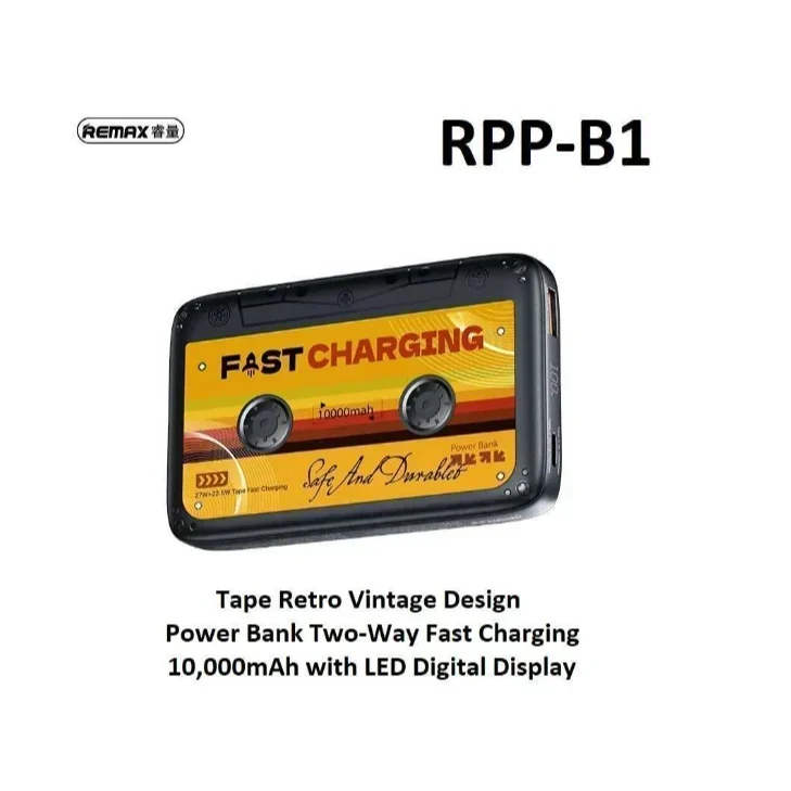 Φορητή Μπαταρία Φορτιστής Remax - Tape Fast Charging Power Bank 10000mAh 22.5W με 2 Θύρες USB-A Μαύρο Φορητή Μπαταρία Φορτιστής Remax - Tape Fast Charging Power Bank 10000mAh 22.5W με 2 Θύρες USB-A Μαύρο