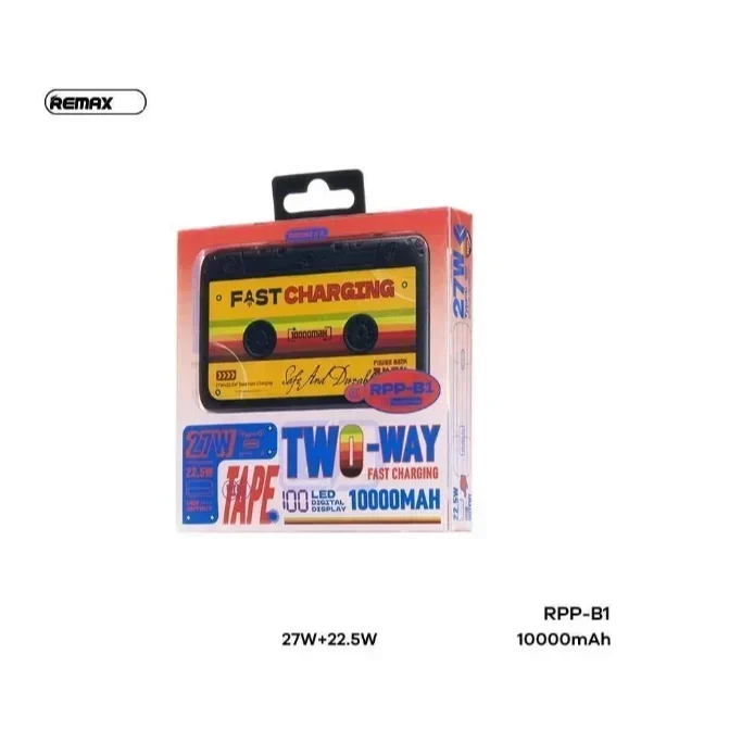 Φορητή Μπαταρία Φορτιστής Remax - Tape Fast Charging Power Bank 10000mAh 22.5W με 2 Θύρες USB-A Μαύρο Φορητή Μπαταρία Φορτιστής Remax - Tape Fast Charging Power Bank 10000mAh 22.5W με 2 Θύρες USB-A Μαύρο