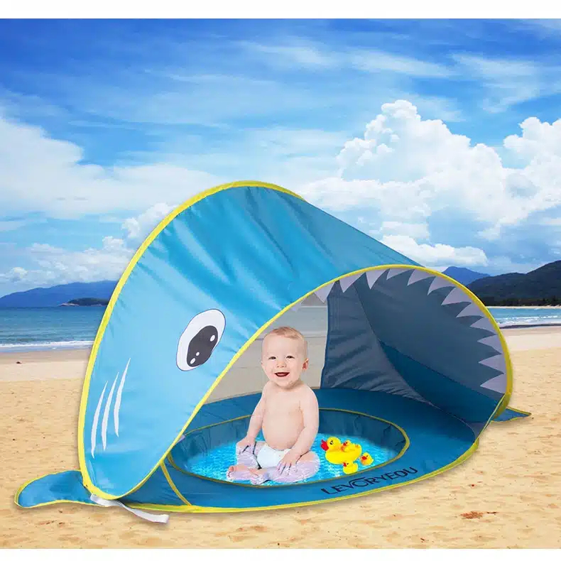 Φορητή Παιδική Σκηνή - Τέντα Παραλίας Πτυσσόμενη Καρχαριάκι με Προστασία UPF 50+ 120x83x70cm Φορητή Παιδική Σκηνή - Τέντα Παραλίας Πτυσσόμενη Καρχαριάκι με Προστασία UPF 50+ 120x83x70cm