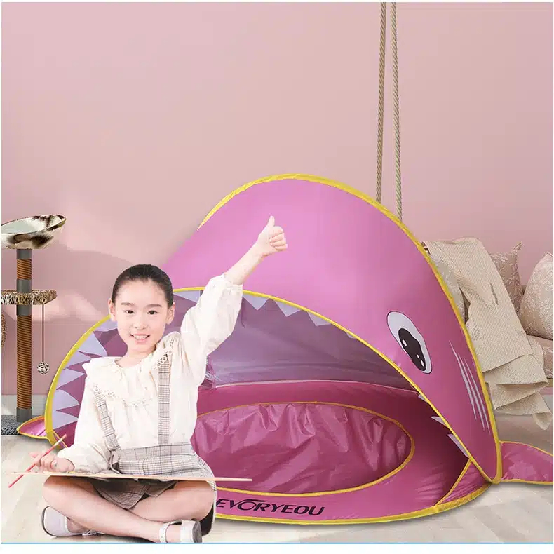 Φορητή Παιδική Σκηνή - Τέντα Παραλίας Πτυσσόμενη Καρχαριάκι με Προστασία UPF 50+ 120x83x70cm Φορητή Παιδική Σκηνή - Τέντα Παραλίας Πτυσσόμενη Καρχαριάκι με Προστασία UPF 50+ 120x83x70cm