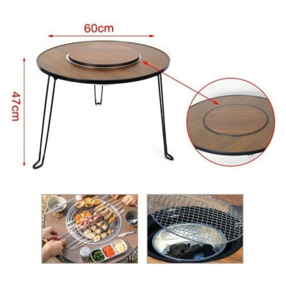 Φορητή Ψησταριά Κάρβουνου με Καπάκι για BBQ 60×47εκ. Φορητή Ψησταριά Κάρβουνου με Καπάκι για BBQ 60×47εκ.