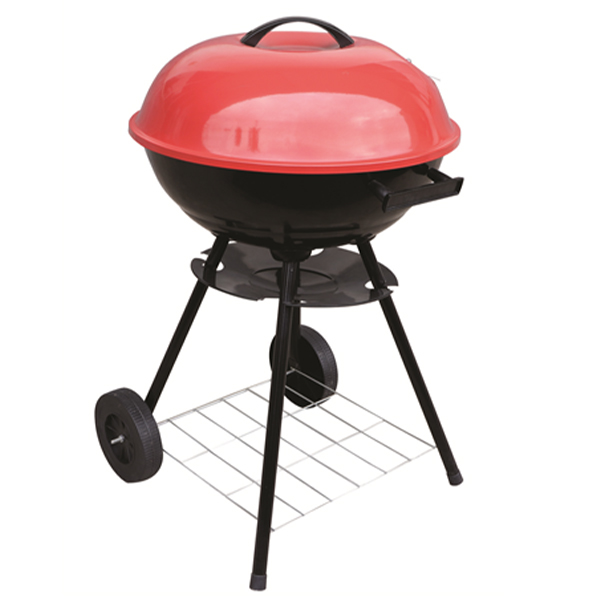 Φορητή ψησταριά μπάρμπεκιου με ρόδες και καπάκι – κόκκινο/μαύρο Φορητή ψησταριά μπάρμπεκιου με ρόδες και καπάκι – κόκκινο/μαύρο