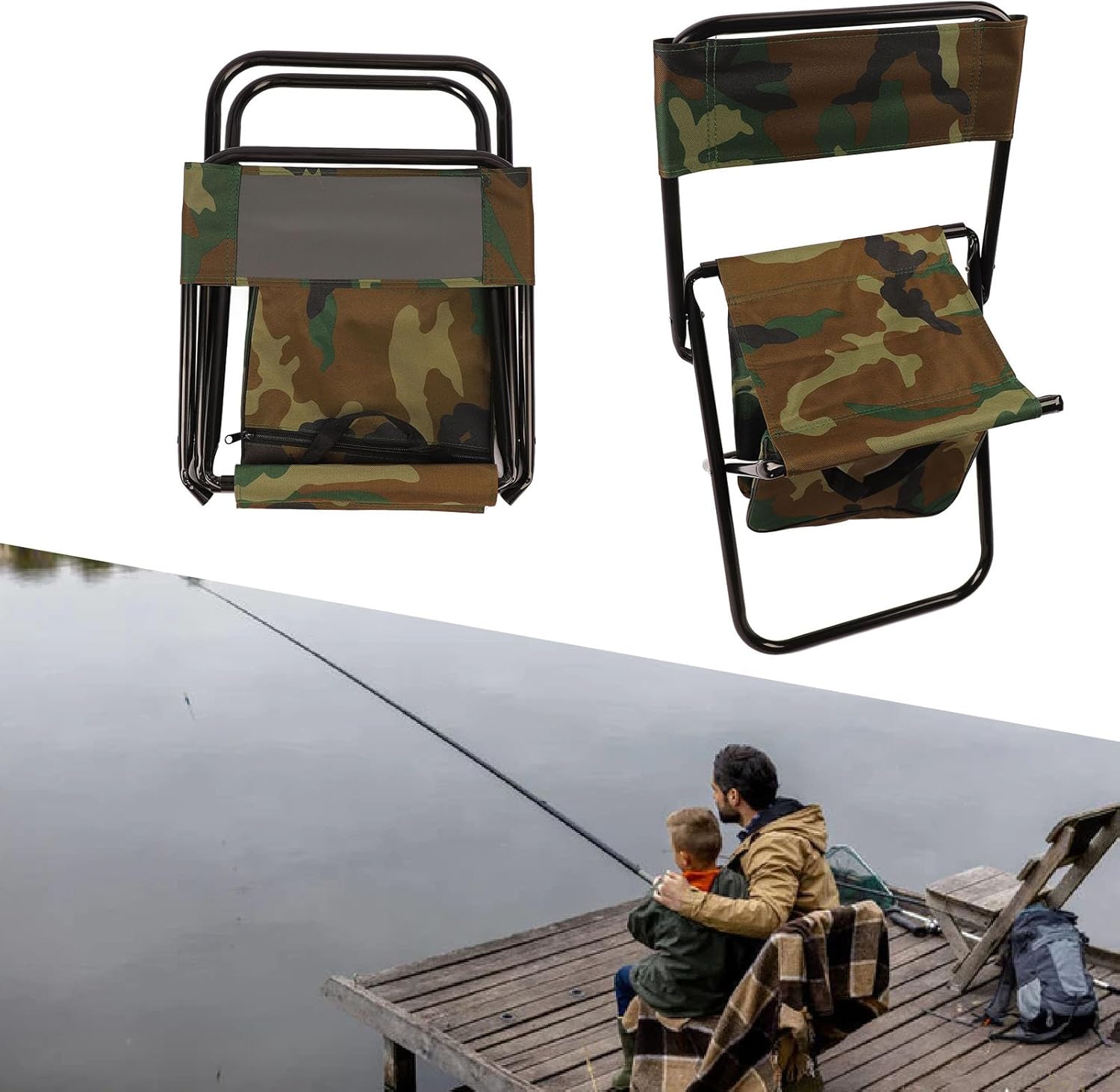 Φορητή Πτυσσόμενη Καρέκλα Camping & Παραλίας με Τσέπη Φορητή Πτυσσόμενη Καρέκλα Camping & Παραλίας με Τσέπη