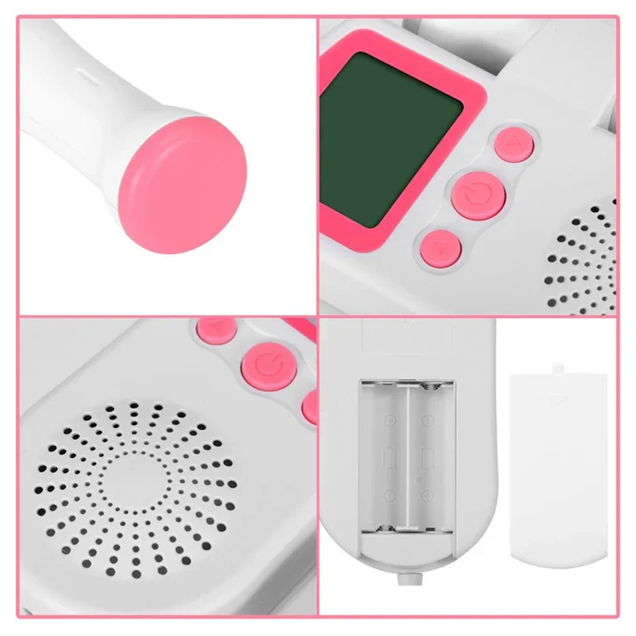 Φορητή Συσκευή Υπερήχων Εμβρύου Doppler Ροζ με Ακουστικά Φορητή Συσκευή Υπερήχων Εμβρύου Doppler Ροζ με Ακουστικά