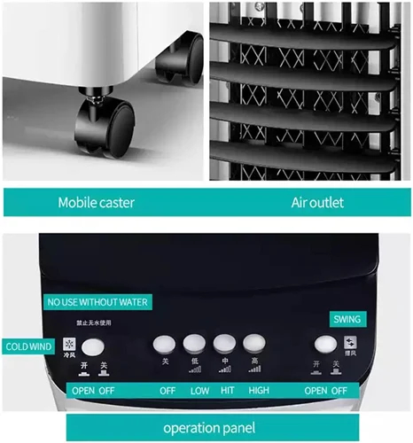 Φορητό Air Cooler Δαπέδου 65W με Δοχείο 4L 50.5 x 24 x 20cm - Λευκό Φορητό Air Cooler Δαπέδου 65W με Δοχείο 4L 50.5 x 24 x 20cm - Λευκό