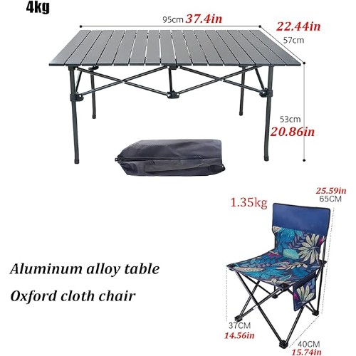 Φορητό Αναδιπλούμενο Σετ Τραπέζι 95x55x50cm με 6 Πτυσσόμενες Καρέκλες 43x43x72cm - Με Βαλιτσάκι Μεταφοράς Φορητό Αναδιπλούμενο Σετ Τραπέζι 95x55x50cm με 6 Πτυσσόμενες Καρέκλες 43x43x72cm - Με Βαλιτσάκι Μεταφοράς